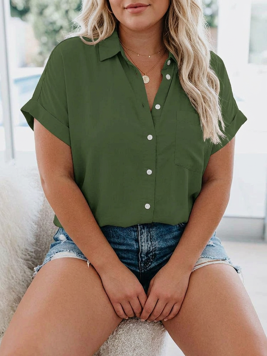 Aletta™ | Relaxed Fit Casual Blouse - Plus size model