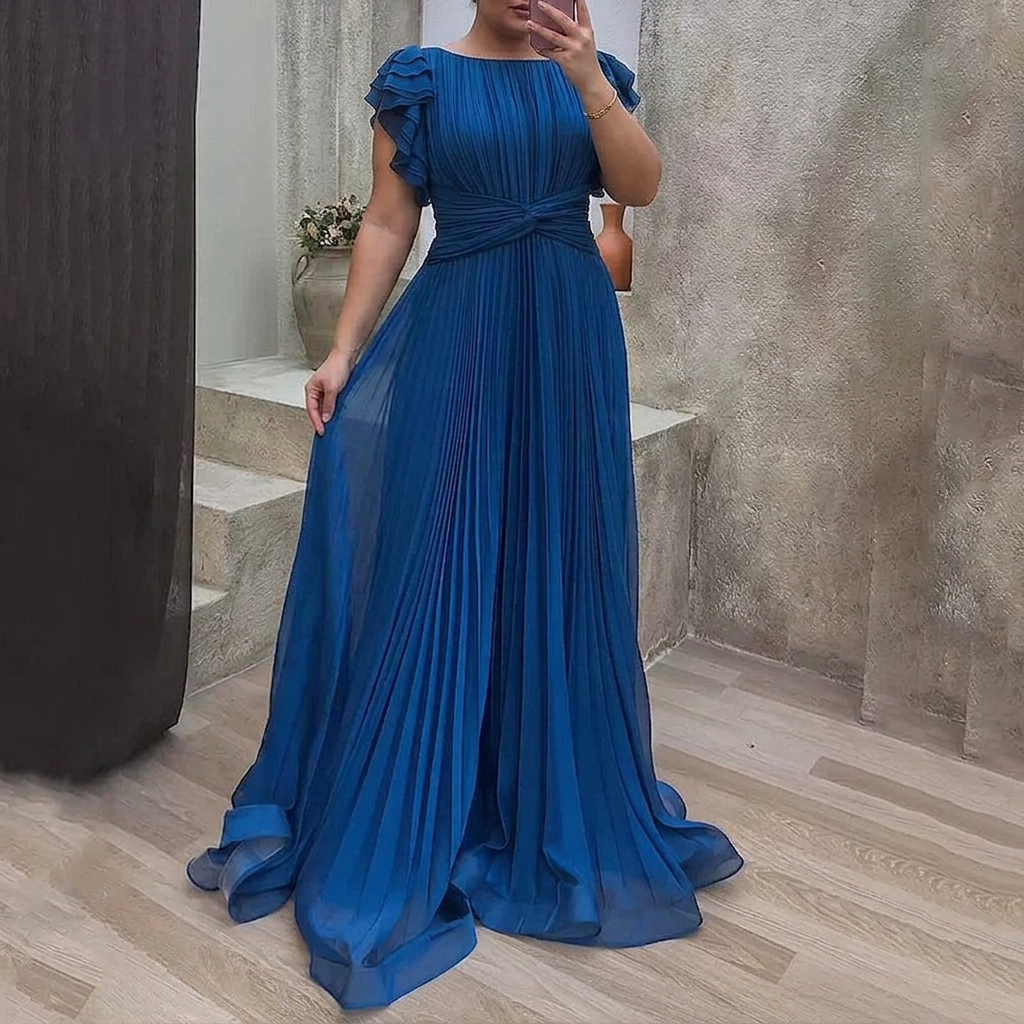 Stella & Grace™ | Pleated Evening Dress - Plus size model