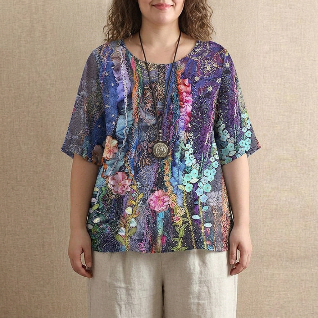 Anya | Retro-Inspired Blouse - Plus size model
