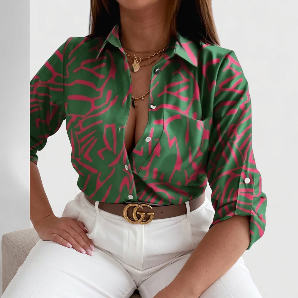 Lisette | Elegant Long Sleeve Blouse - Plus size model