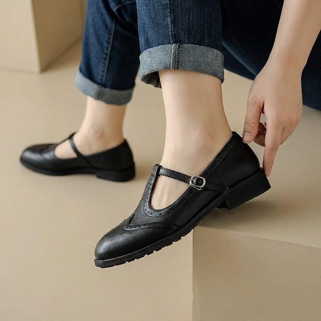 Rita | Elegant T-Strap Mary Janes - Plus size model