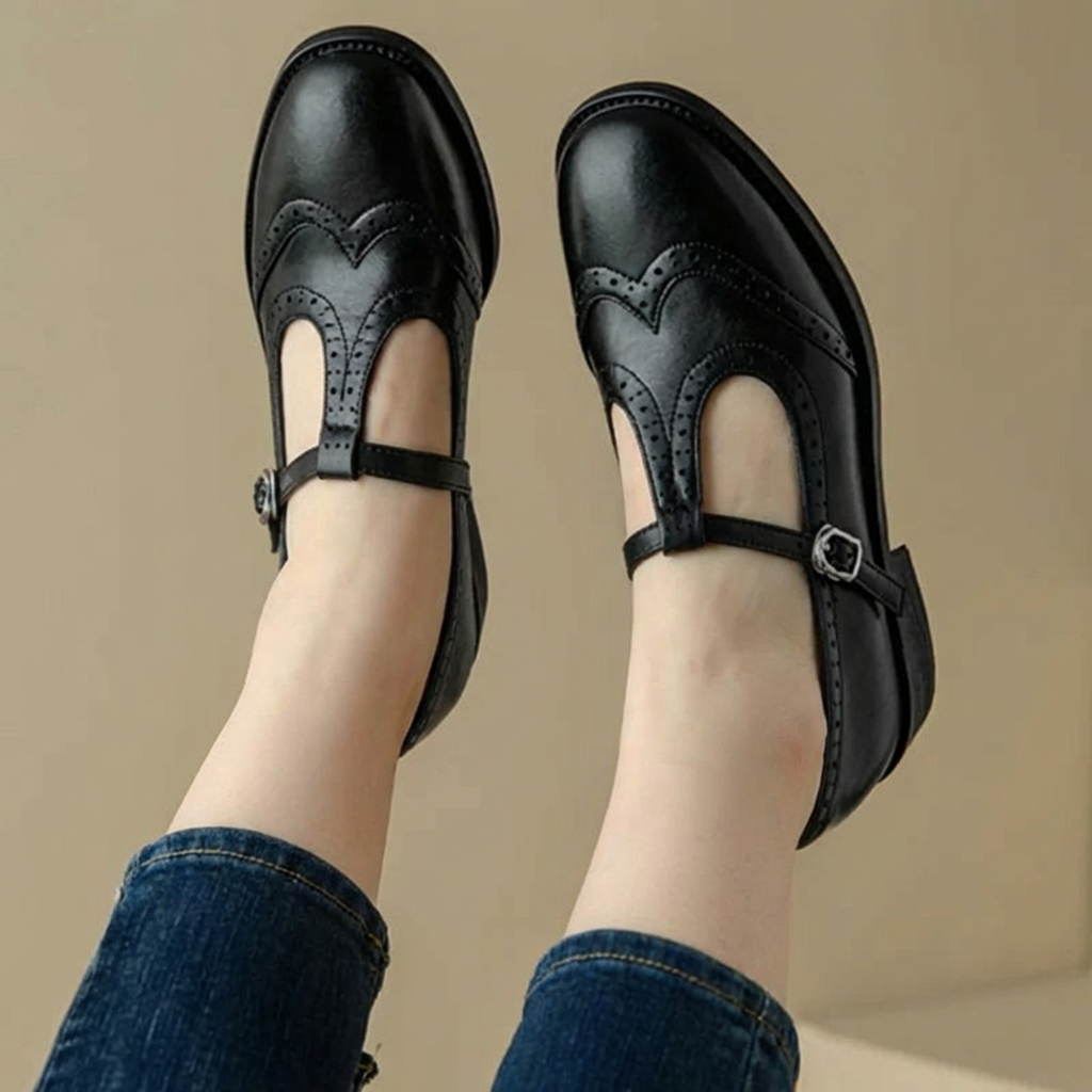 Rita | Elegant T-Strap Mary Janes - Plus size model
