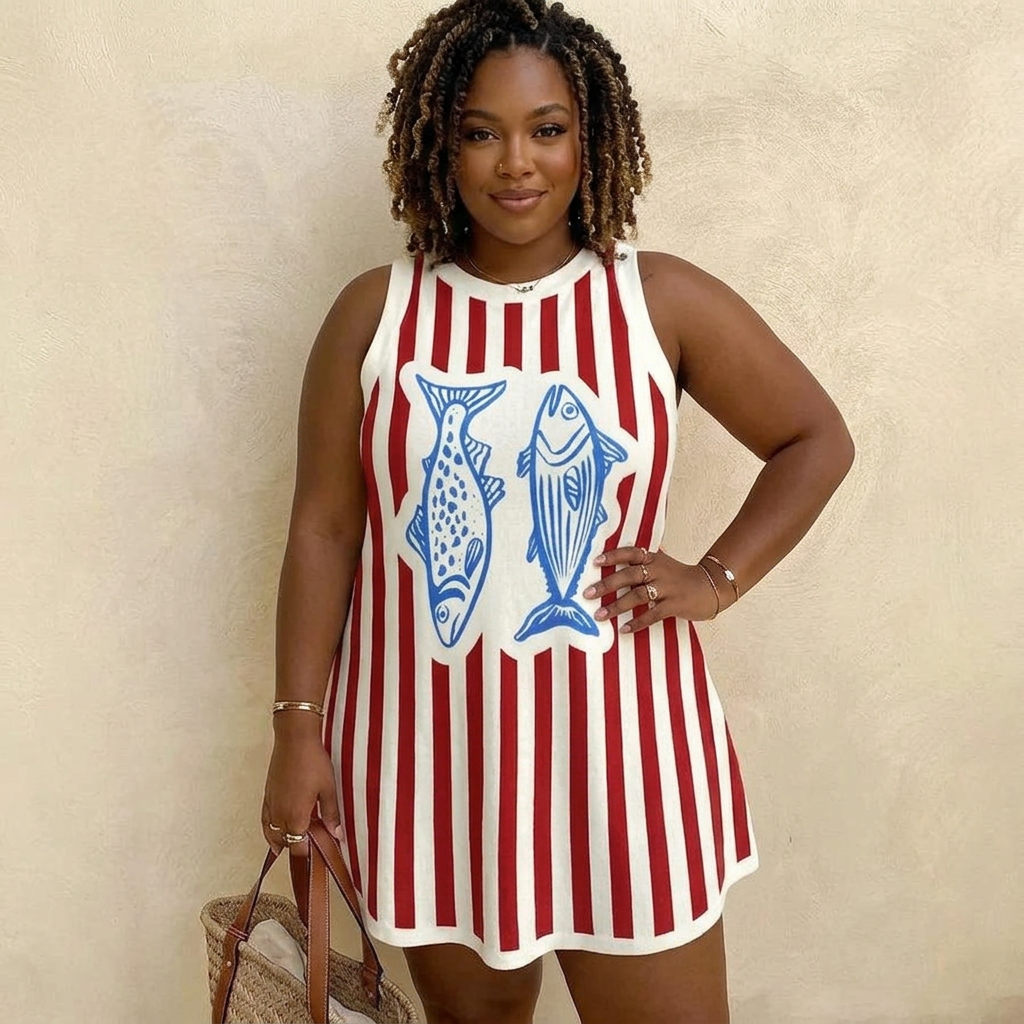 FreeSpirit™ A-Line Dress - Plus size model