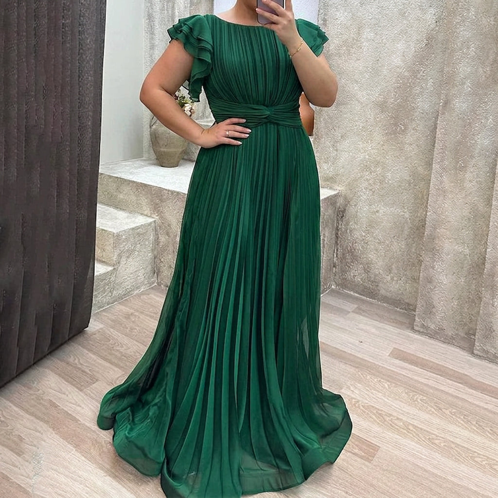 Stella & Grace™ | Pleated Evening Dress - Plus size model