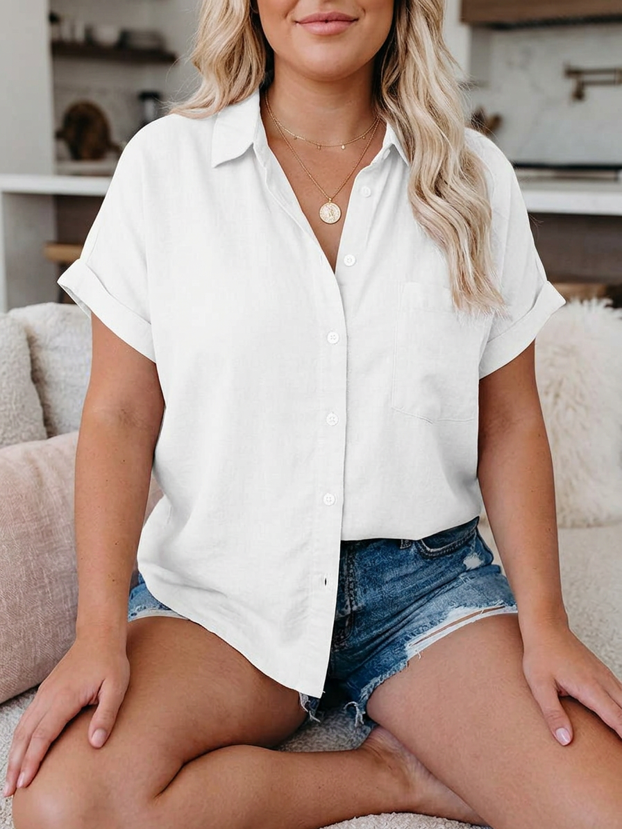 Aletta™ | Relaxed Fit Casual Blouse - Plus size model