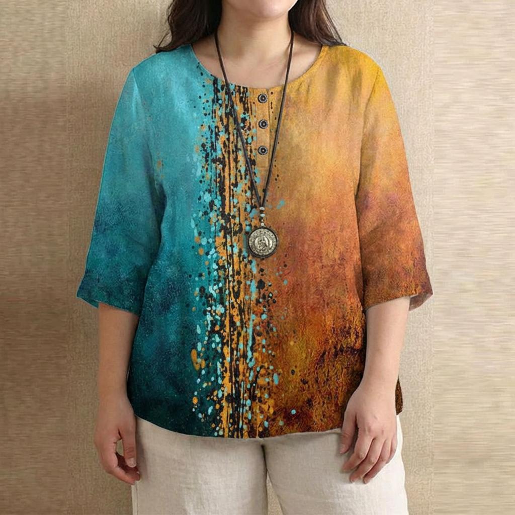Anya | Retro-Inspired Blouse - Plus size model
