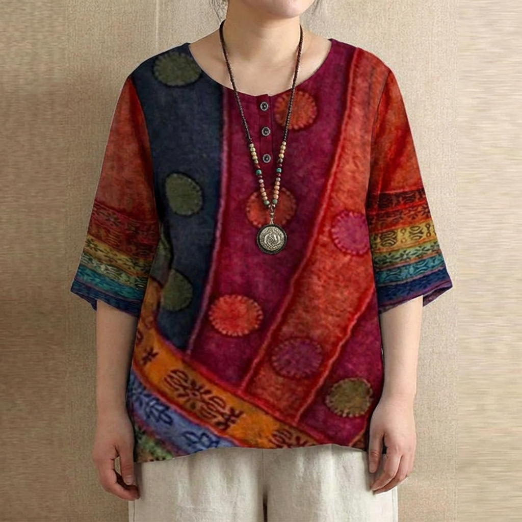 Anya | Retro-Inspired Blouse - Plus size model