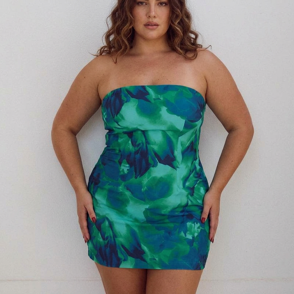 Evie Mini Dress - Plus size model
