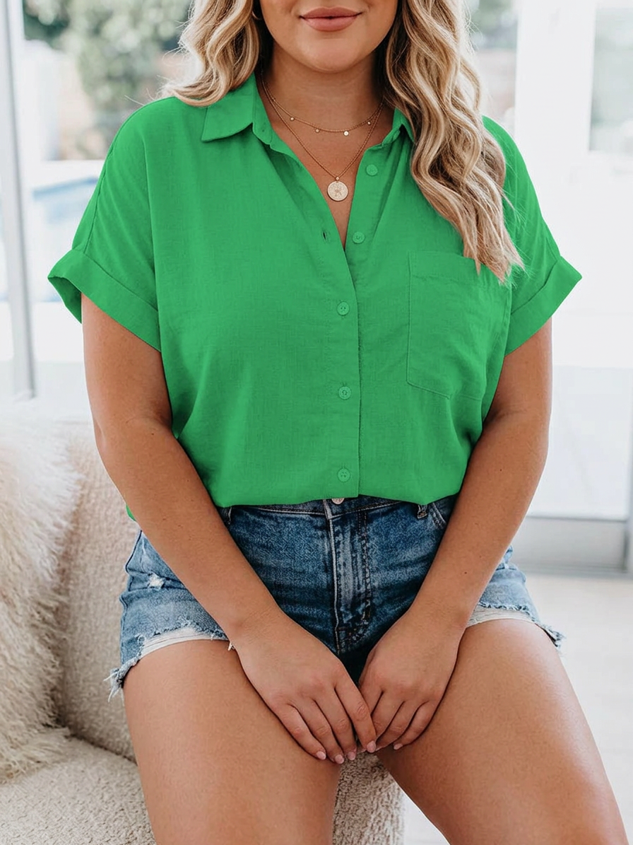 Aletta™ | Relaxed Fit Casual Blouse - Plus size model