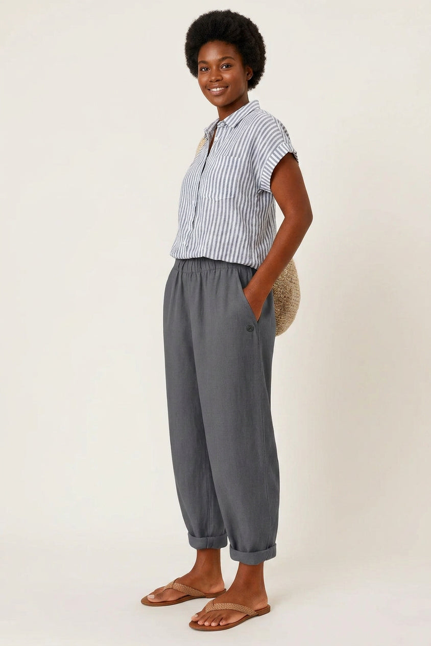 Stella | Timeless Linen-look Trousers - Plus size model