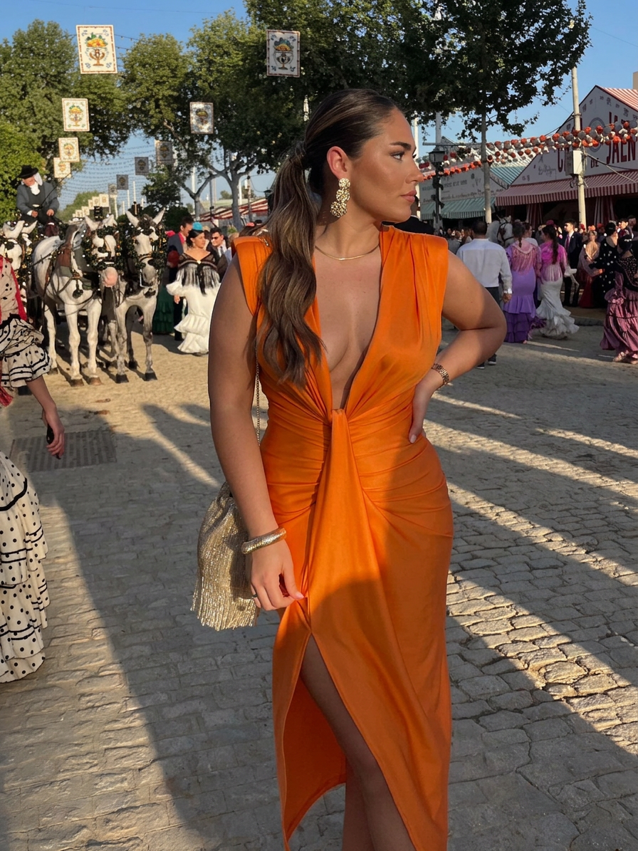 Lily | Elegant Pleated Dress - Plus size model