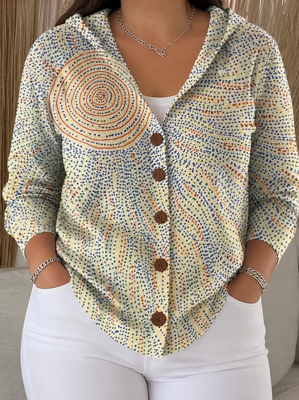 Patchouli | Artistic Cardigan - Plus size model