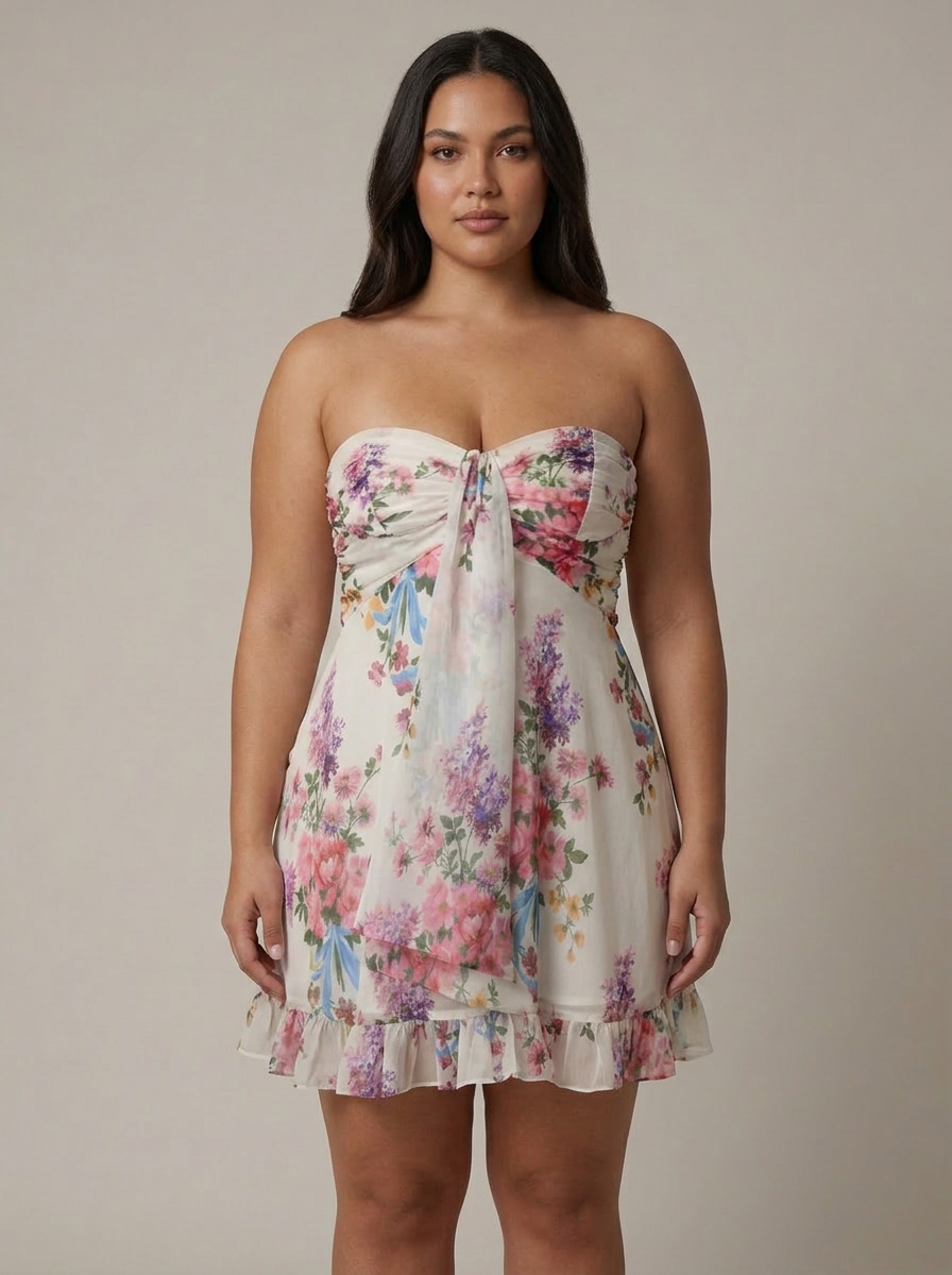 Teagen Mini Dress - Plus size model