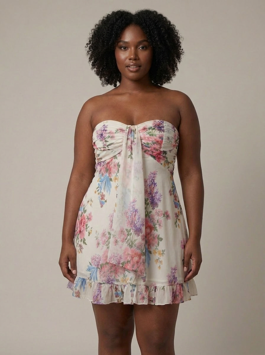 Teagen Mini Dress - Plus size model