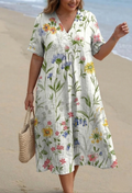 Women's Vintage Floral Casual Flowing Dress