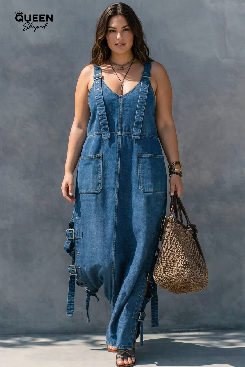 Harper | Elastic Waist Denim Jumpsuit