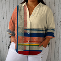 Joan | Artistic Pattern Blouse - Plus size model