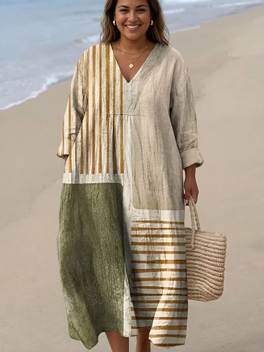 Alida - Printed Summer Dress - Plus size model