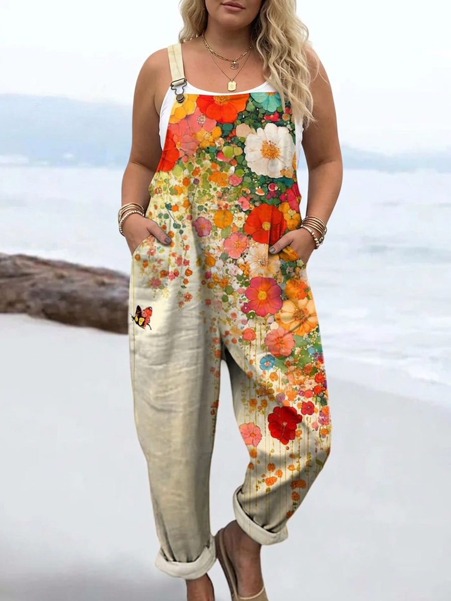 Wildflower Breeze Jumpsuit - Plus size model