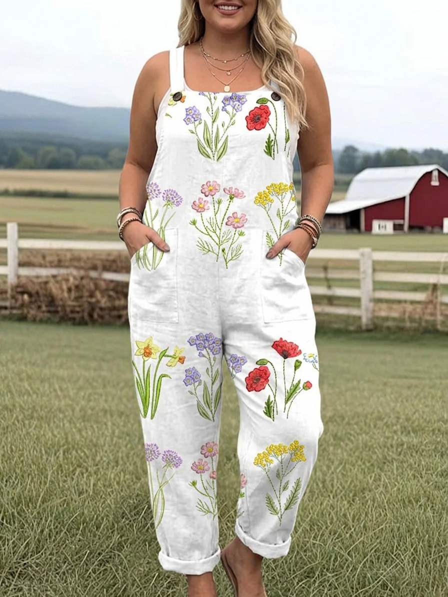 Wildflower Trail Jumpsuit - Plus size model