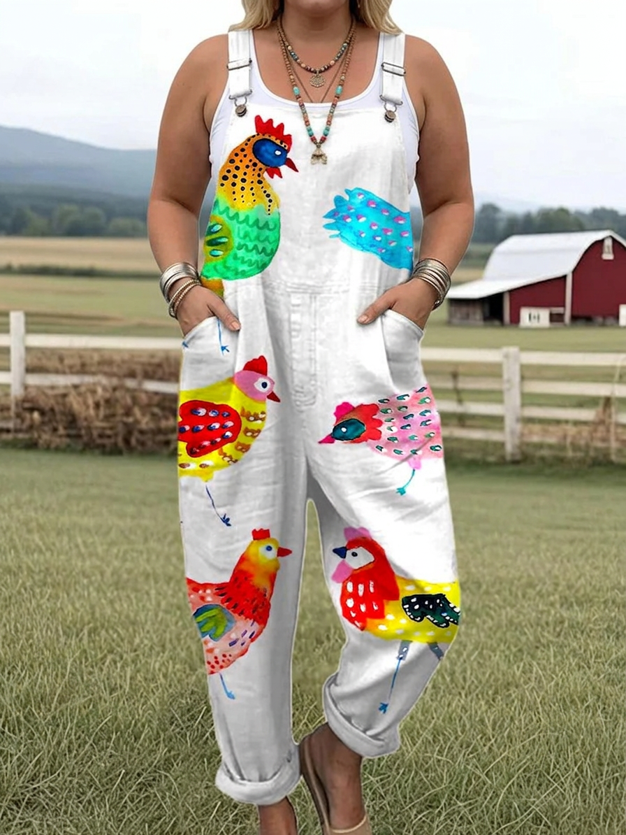 Farm Flower Jumpsuit - Plus size model