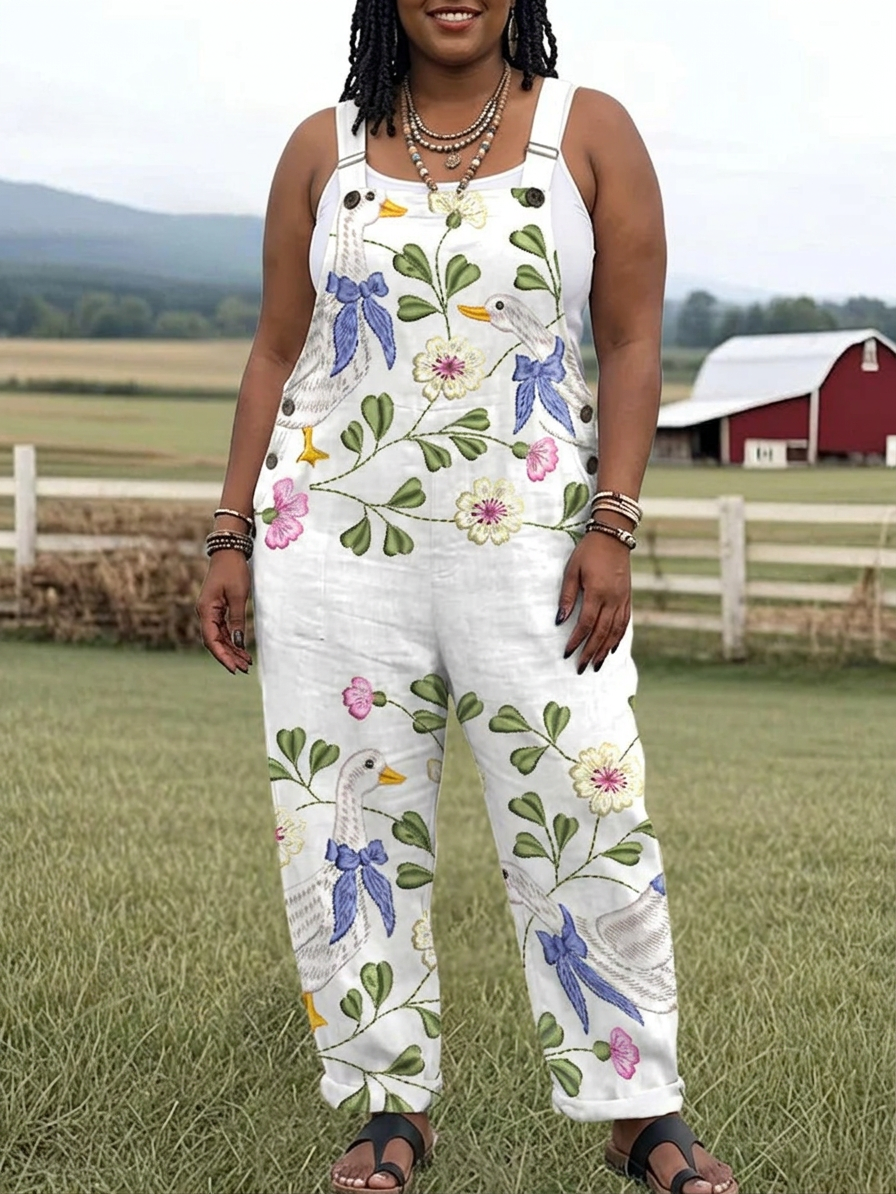 Goose Garden Jumpsuit - Plus size model