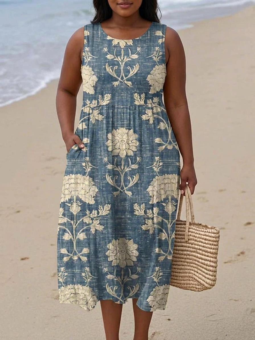 Belle™ Boho Midi Dress - Plus size model