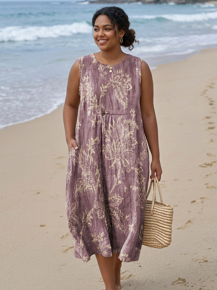 Mia™ | Floral Midi Dress - Plus size model