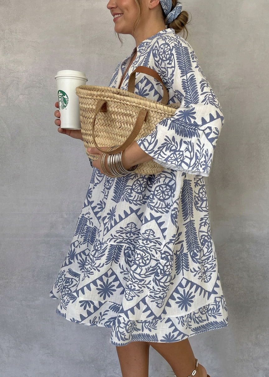Fiorelia - Relaxed Boho Tunic Dress - Plus size model