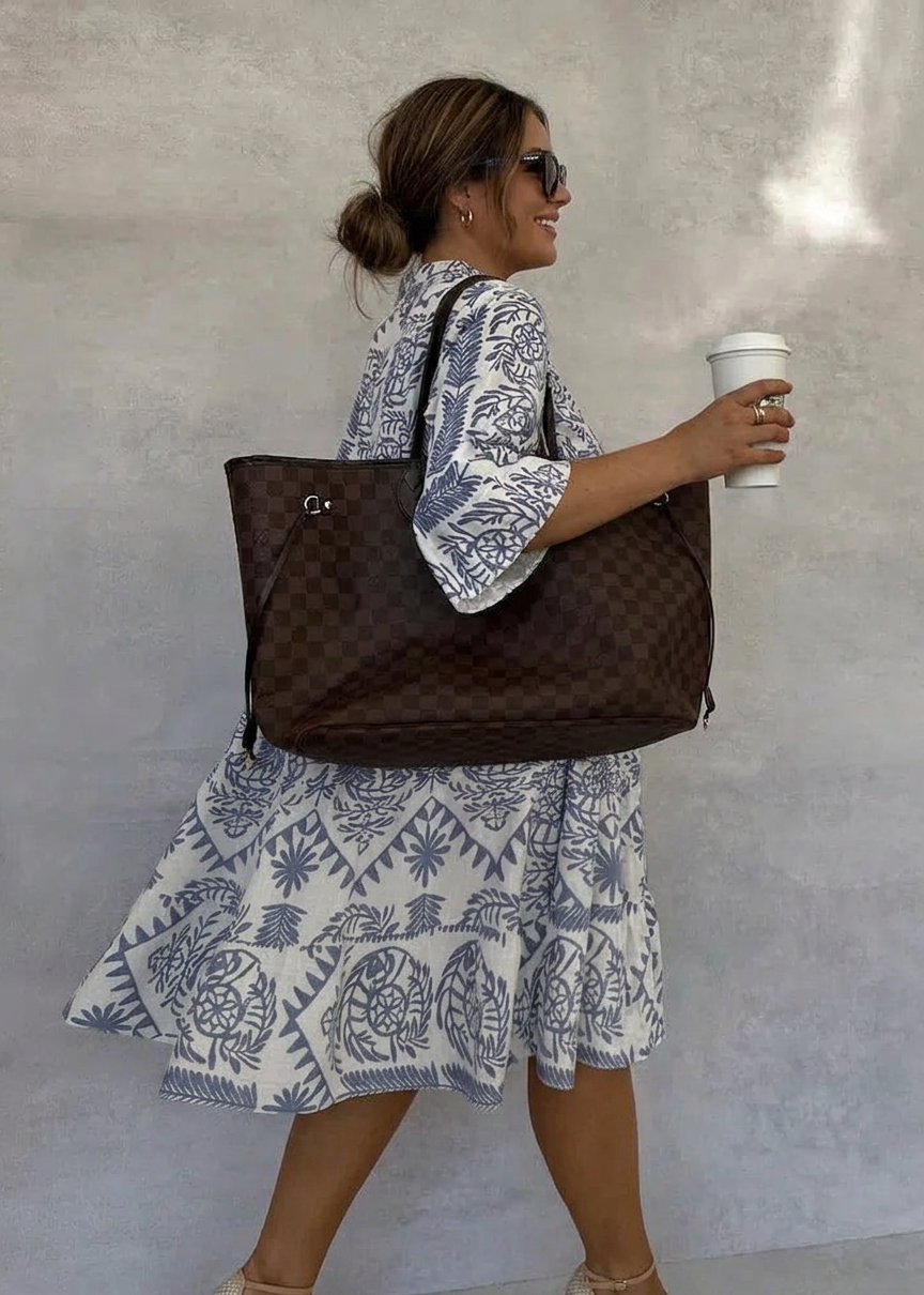 Fiorelia - Relaxed Boho Tunic Dress - Plus size model