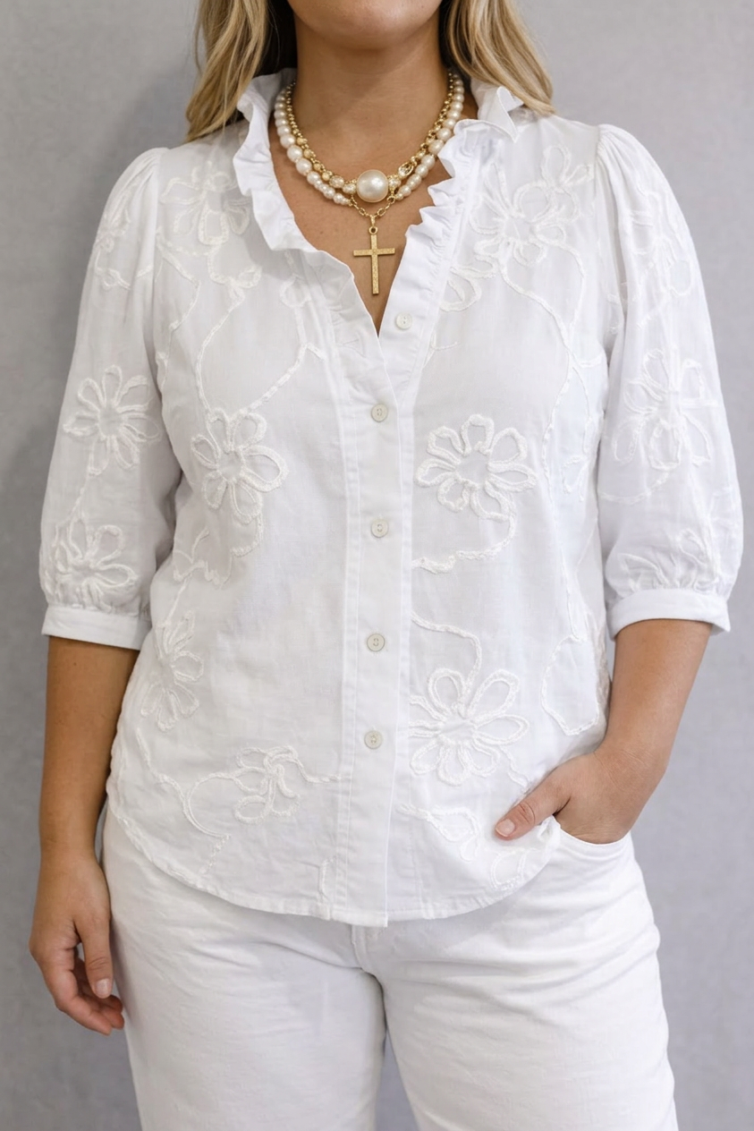 Ottoline | Floral Blouse - Plus size model