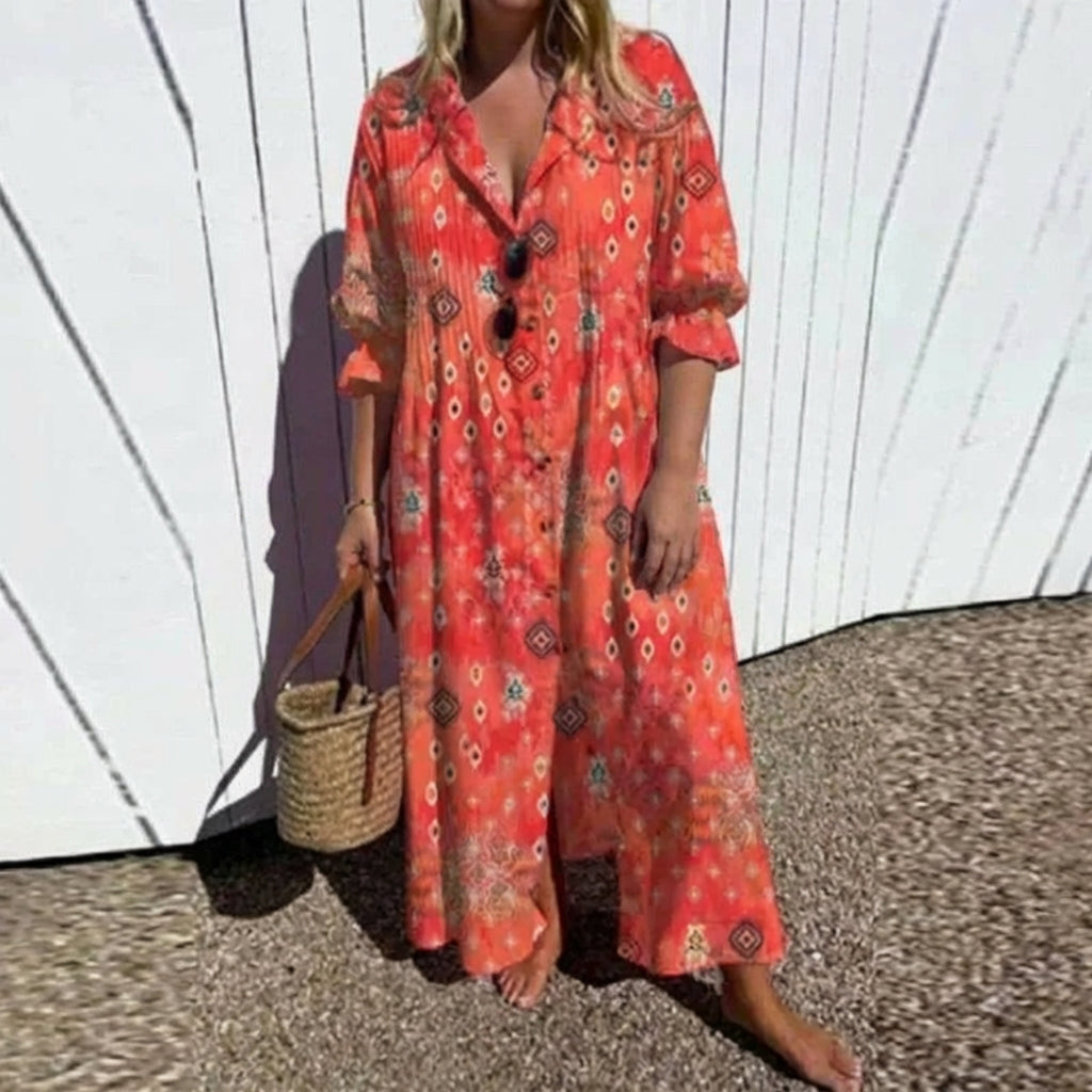 Zariah | Elegant Bohemian Dress - Plus size model