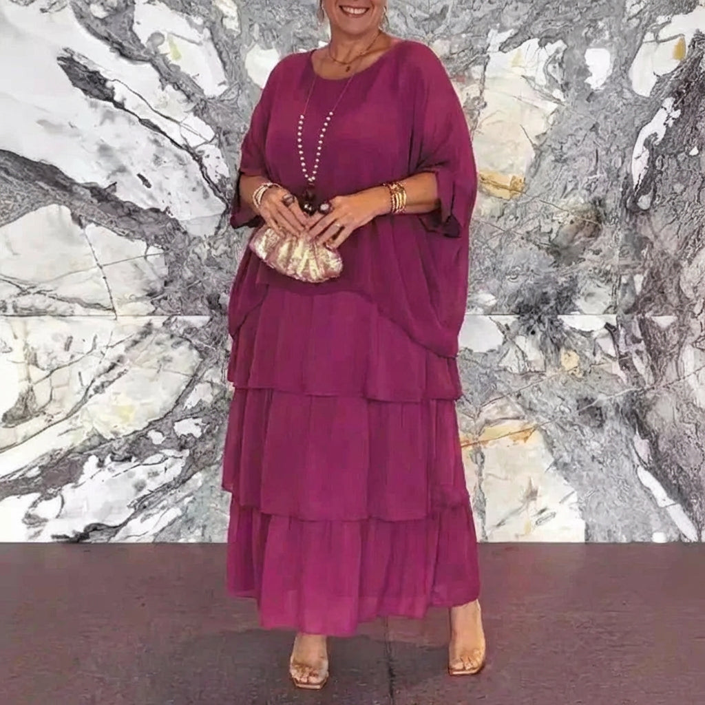Susan | Long and Flowing Elegant Dress - Plus size model