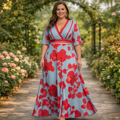 Aimee | Elegant Maxi Dress - Plus size model