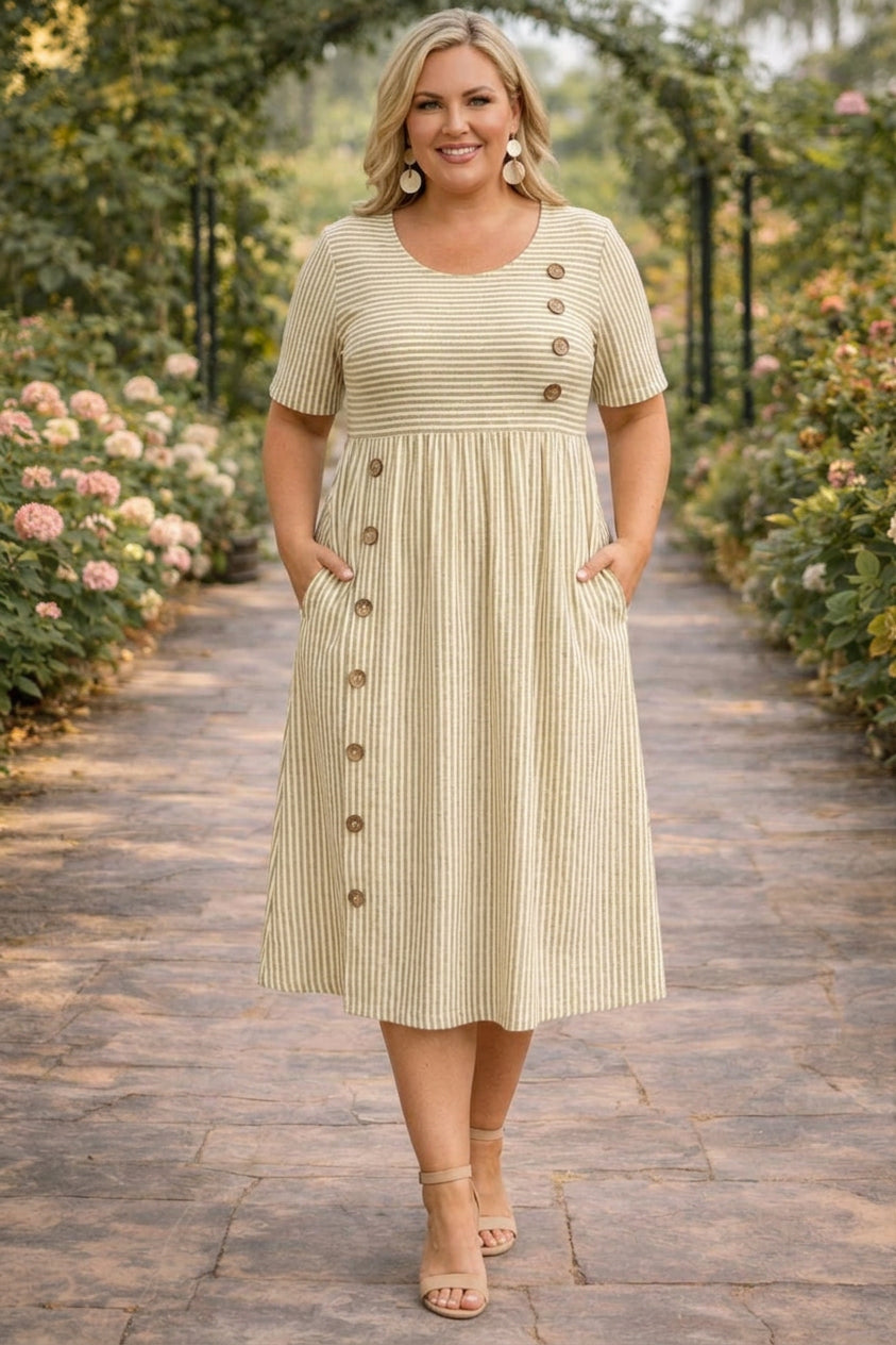Wanda™ Striped Midi Dress - Plus size model