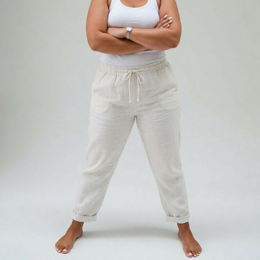 Albertine™ — 100% Cotton Fluid Comfort Pants - Plus size model