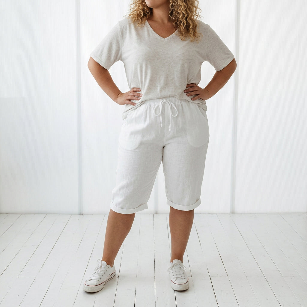 Fernande™ — Casual Summer Style Bermuda 100% Cotton - Plus size model