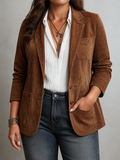 Women’s Vintage Brown Blazer - Plus size model