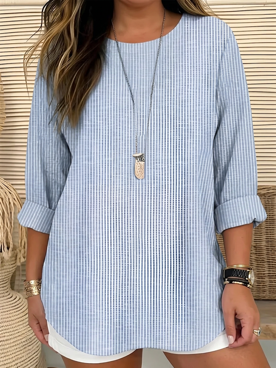 Aisling | Striped Blouse - Plus size model