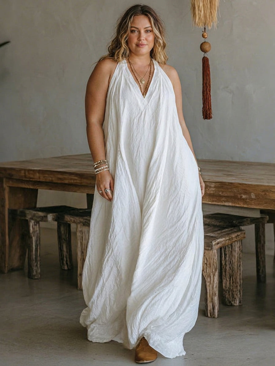 Camille Sleeveless Maxi Dress: Effortless Summer Flow - Plus size model