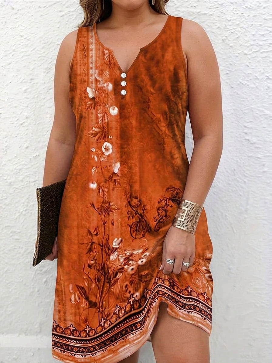 Chloe – Timeless Sleeveless Mini Dress - Plus size model