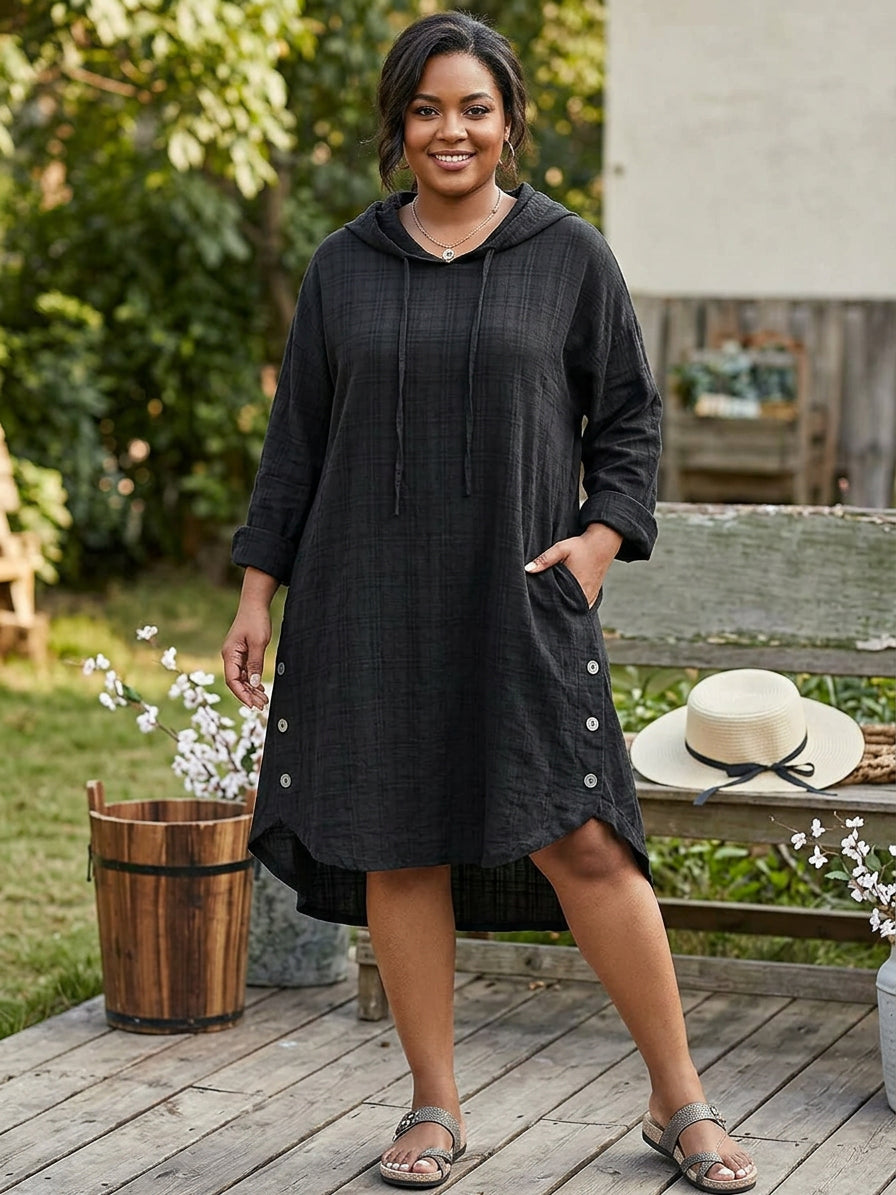 Antoinette Checkered Hoodie: A Cozy Everyday Style - Plus size model