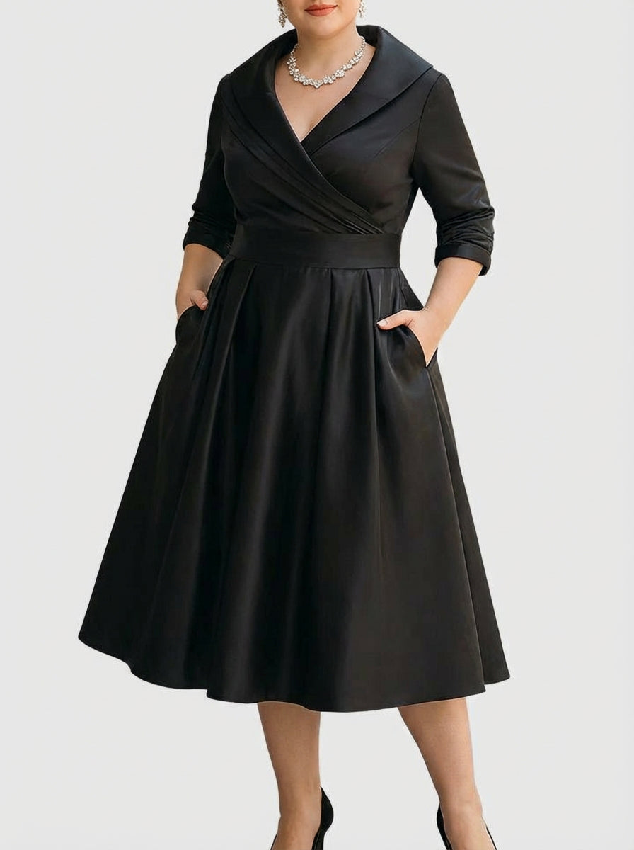 Zyrah - Elegant Midi Dress - Plus size model