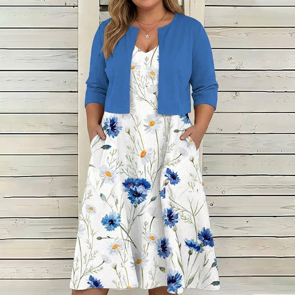 Dakota - Vest Dress Two-piece Set - Plus size model
