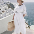 Gianna Commuter Maxi Dress: Elegant Everyday Sophistication - Plus size model