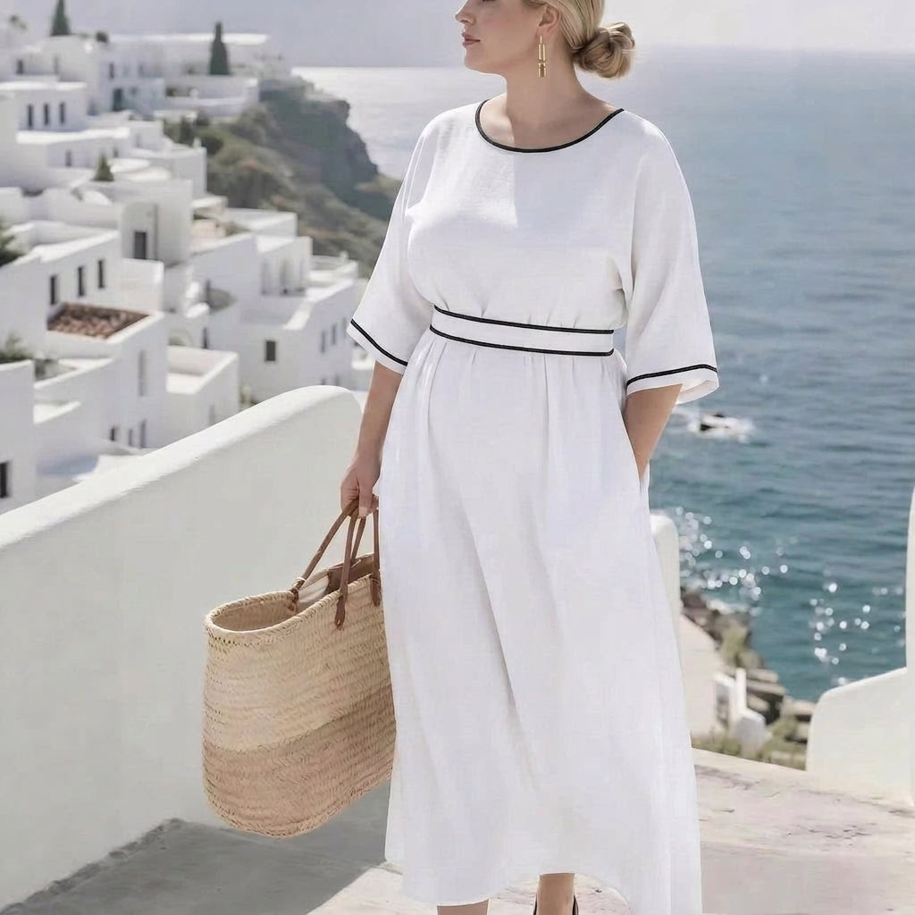 Gianna Commuter Maxi Dress: Elegant Everyday Sophistication - Plus size model
