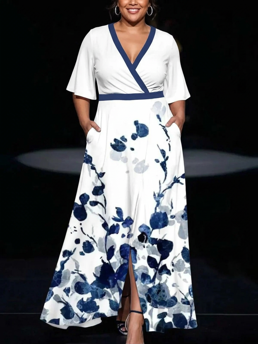 Tahlia | Elegant Viscose Dress - Plus size model
