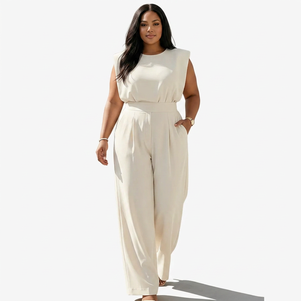 Ariadna™ | Jumpsuit with Belt - Plus size model