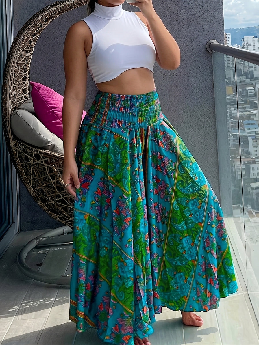 Brielle | High-Waist Wide-Leg Pants - Plus size model