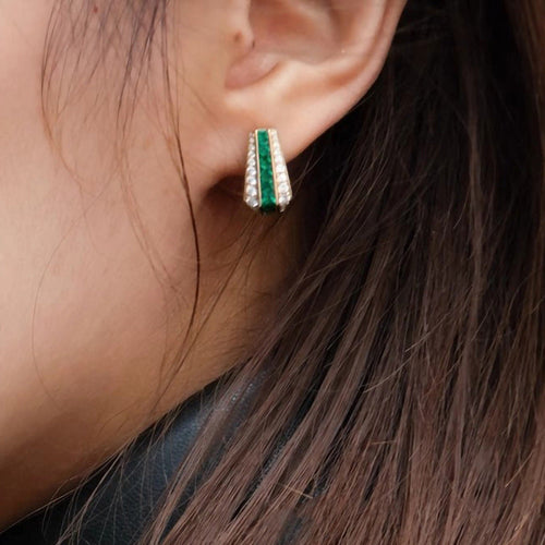 Adeline Emerald Drop Earrings | Gold